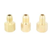 3PCS Premium Brass Air Conditioner Vacuum Adapter Set Heavy Duty Charging Port Connector for HVAC Refrigeration Systems Professional Grade Durable Leak Proof AC Service Tool Kit