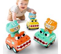 3PCS Press to Go Animal Car Toys for Toddlers 1-3 - Baby Push Go Friction Racing Cars, Infant Play Vehicle Set, Ideal 1st Birthday Gifts for 12-24 Month Old Boys Girls