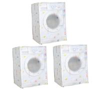 3pcs Printed Load Washing Cover Machine Geometric Premium Anti Home Dryer Case Peva Automatic Protector Anti- Accessories for Patterns Xxcm Washer Couch Protector