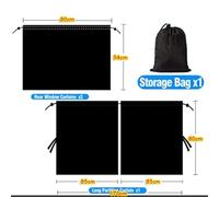 3PCS Privacy Partition Curtain Set for Car Rear Windows, Designed to Create Private Space and Insulate Against Heat and Light (L)