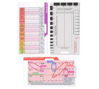 3Pcs Professional 7 Step Ruler Card Portable Pocket Size Interpretation Guide Card for EKG Interpretation Portable Cardiovascular Health Tool