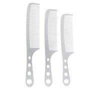 3pcs Professional Men Hairdressing Comb Set, Steel Barber Comb, Anti - Static Ergonomic Styling Combs with Smooth Polished Teeth for Salon and Home Use