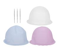 3pcs Professional Silicone Hair Dye Hat, Reusable Highlighting Cap for At - Home or Salon Use, Punchable No - Hole Design with Crochet Hook for Custom Highlights, One