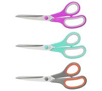 3Pcs Professional Stainless Steel Scissors 8.5Inch Ergonomic Rubber Handle Student for Paper Fabric Cutting Paper