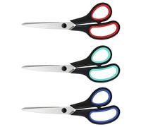 3Pcs Professional Stainless Steel Scissors 8.5Inch Ergonomic Rubber Handle Student for Paper Fabric Cutting Paper