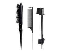 3pcs Professional Teasing Hair Brush Rat Tail Comb Brush Hairdressing Braiding