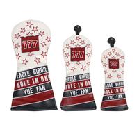 3Pcs PU Leather Golfs Club Head Covers Golfs Driver Headcover Star Pattern Wood Headcover Hybrids Head Covers Driver Fairway Hybrids Cover
