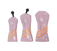 3Pcs PU Leather Golfs Club Head Covers Star Pattern Putter Covers Fairways Wood Headcover Hybrids Cover Golfs Accessory PU Leather Golfs Club Head Cover Waterproofs Golfs Headcover Golfs Accessory for