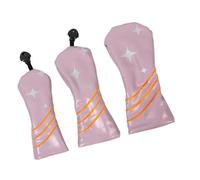 3Pcs PU Leather Golfs Club Head Covers Star Pattern Putter Covers Fairways Wood Headcover Hybrids Cover Golfs Accessory Fairway Wood Head Cover