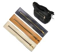 3Pcs PU Leather Zipper for Sewing, 10.6 Inch PU Leather Metal Zipper Fastener for Crochet Bags Shoulder Bags Purse Making Sewing Craft Supplies