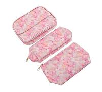 3Pcs PU Toiletry Bag Colorful Makeup Containers for Travel Stylish Cosmetic Pouch for Home The Go for Organizing Essentials