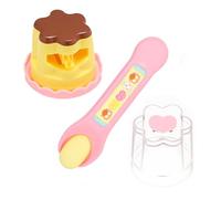3Pcs Pudding Feeding Toy for Doll Accessories, Pink & Yellow Kitchen Dessert Simulation Set with Pudding, Storage Jar and Spoon, Educational Toy for Imaginative Play, Role-Playing Toys for Girls Boys