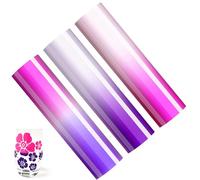3PCS Puff Vinyl Heat Transfer, 3D Puff Cricut Heat Transfer Vinyl, Color Changing Permanent Adhesive for Cricut Press(Purple/Pink/Red)