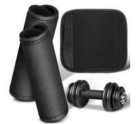 3pcs Pull-up Handle Grip Sleeves Protective Pads Detachable Anti-slip | Doorway Horizontal Bars, Dumbbells and Barbells, Polyester Foam, Black Textured Surface, Portable Installation