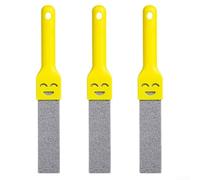 3PCS Pumice Stone Cleaning Brushes with Handle for Rust Stain Removal, Natural Toilet Bowl and Bathtub Scrubber for Porcelain Tile and Sink, Bathroom Cleaning(Yellow)