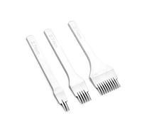 3PCS Punch Prong Tool White Steel 2/5/10 Leather Craft Punch Tool Set DIY Lacing Stitching Chisel Set - Prong pitch 2.7mm/ 3.0mm/ 3.38mm/ 3.85mm for Leather Crafts(2.7mm)