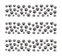 3pcs Puppy Paw Print Edible Cake Border Strips, 28x6.2cm/11x2.44in Pre-cut Glutinous Rice Paper Decorations for Dog Birthday Cakes Puppy Treats & Desserts