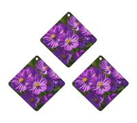 3PCS Purple Flowers Car Air Freshener Hanging Scented Cards Cute Gray Car Fresheners Long Lasting New Cars Scents for Women Men Natural Air Freshener with Lanyard Automotive Freshies