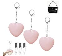 3PCS Purse Glow Heart Light, Automatic Touch Sensor LED Handbag Light, Portable Touch Activated Handbag Night Lights, Purse Lights Keychain with Clip, Sensor Purses Lamp for Traveling Business(Pink)