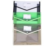 3pcs PVC Document Folder with Snap Button for Office Storage | Envelope Shape, Sealed on Two Sides, Easy to Clean, for Receipts, Cosmetics, Travel