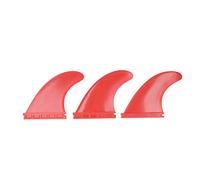 3Pcs PVC Thruster Surfboard Fins, Surfing Board Accessories with Good Flexibility and Stability, Durable PVC Fin Set for Long Board and Stand Up Paddle (Red)