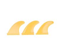3Pcs PVC Thruster Surfboard Fins, Surfing Board Accessories with Good Flexibility and Stability, Durable PVC Fin Set for Long Board and Stand Up Paddle (Yellow)