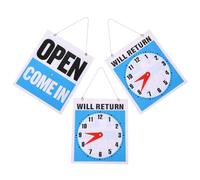 3pcs PVC Will Return Sign Clock Pendant with Double Sided | Printing, Hanging Chain, Portable Design, Show Return Time, Suitable for Offices, Restaurants and Garage Sales
