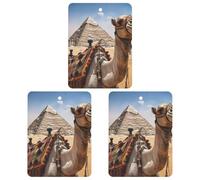 3PCS Pyramid Camel Car Air Freshener Hanging Scented Cards Cute Black Car Fresheners Long Lasting New Cars Scents for Women Men Natural Air Freshener with Lanyard Automotive Freshies