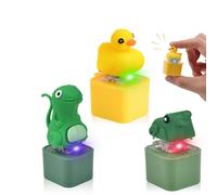 3Pcs Quacking Duck Frog Lizard Fidget Toy, Keychain Keyboard Fidget Toy with Lights and Sounds, Stress Anxiety Relief Keyring Fidgets School, Duck Keyboard Clicker Fidget for Boys Girls (Black)