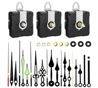 3Pcs Quartz Clock Mechanism Kit,Wall Clock Mechanisms with 8 Pairs of Short Clock Hands,Battery Clock Replacement Mechanism Include Clock Hands DIY Repair Parts (Total Shaft Length 13.5mm,16mm,22mm)