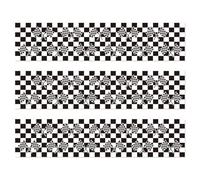 3pcs Racing Theme Edible Cake Borders, 28x6.2cm/11x2.44 Inch Edible Border Wrap Strips Decoration with Checkered Flag & Racing Patterns Printed for Creative Party Decorations Supplies