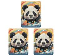 3PCS Rainbow Cartoon Panda Car Air Freshener Hanging Scented Cards Cute White Car Fresheners Long Lasting New Cars Scents for Women Men Natural Air Freshener with Lanyard Automotive Freshies