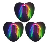 3PCS Rainbow Neon Car Air Freshener Hanging Scented Cards Cute Black Car Fresheners Long Lasting New Cars Scents for Women Men Natural Air Freshener with Lanyard Automotive Freshies