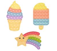 3PCS Rainbow Sensory Fidget Toy, Silicone Rainbow Meteor Push Fidget Sensory Toy, Fidgets Toys for Toddlers, for Parent-Child, Friends, Gift, Christmas, Easter Party