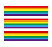 3pcs Rainbow Theme Edible Cake Border Wrap Decorations, 28x6.2cm/11x2.44in Pre-cut Glutinous Rice Paper Rainbow Pattern Cake Side Strips for Pride Party & LGBT Celebration