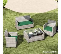Outsunny 3PCs Rattan Garden Seat Cushions Pads for Patio Furniture Green, Green