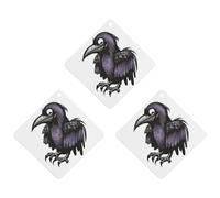 3PCS Ravens Car Air Freshener Hanging Scented Cards Cute Black Car Fresheners Long Lasting New Cars Scents for Women Men Natural Air Freshener with Lanyard Automotive Freshies