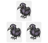 3PCS Ravens Car Air Freshener Hanging Scented Cards Cute Black Car Fresheners Long Lasting New Cars Scents for Women Men Natural Air Freshener with Lanyard Automotive Freshies