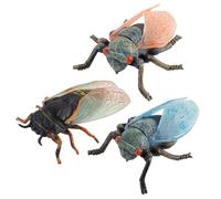 3Pcs Realistic Animal Figures Cicada Model Learning Educational Toys Science Project Cake Topper for Kids Toddlers