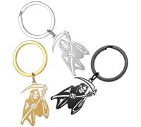 3PCS Reapers Keychain Punk Bag Accessory Stainless Steel Crafting Keyring Halloween Party Gifting Accessories Keychain Decors