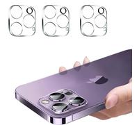 3PCS Rear Back Camera Lens Protector Tempered Glass for iPhone 16/16 Plus - HD Clear Full Coverage Guard.Anti-Scratch,No Affect on Night Shots (14pro/14promax)