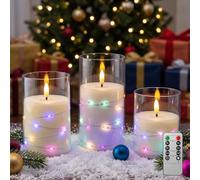 3PCS Rechargeable Tea Lights with Remote, Led Tea Lights Candles with Timer | Battery Tea Lights Flameless Electric Candles for Bathroom Decor Table Halloween Christmas Decorations
