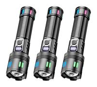 3PCS Rechargeable Torch LED Super Bright 10000LM Waterproof Flashlight with 5 Modes, Torches Battery Powered, Powerful Torch Flash Light for Outdoor, Emergencies, Camping
