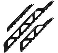 3Pcs Reciprocating Saw Blade Alloy Steel 2 TPI Teeth Tipped Cutting Recip Saw Blade Demolition Masonry Saw Blade Universal Brick Cutting Saw Blade for Porous Concrete Brick