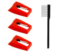 3pcs Record Player Needle with Cleaning Brush, Turntable Needles Diamond Needle Stylus Replacement Compatible with Victrola, ION, Crosley Phonograph LP Vinyl Record Players Accessories