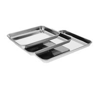 3pcs Rectangular Stainless Steel Baking Sheet Set for Oven | 430 Steel, Smooth Nonstick Finish, Easy Clean Design, Family Gathering and Gourmet Party Use