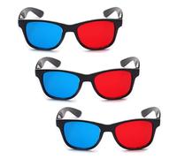 3Pcs Red and Blue 3D Glasses Universal TV Movie Dimensional Video Frame 3D Glasses DVD Game Glass 3D Style Glasses for 3D Movies Games, 3D Viewing Glasses, Light Simple Design, Televisions and Video
