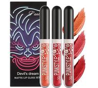 3PCS Red Glitter Long Lasting Lip Gloss Set, Waterproof Non-sticky