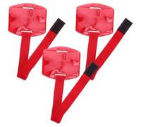 3pcs Red Id Badge Armband Plastic Wristband Card Holder | Adjustable Elastic Fit, Extra-wide Slot and Scratch-resistant Finish, for Offices, Security Staff