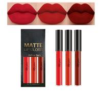 3Pcs Red Liquid Lipstick Set for Halloween Cosplay Party Christmas- Gothic Lipstick/Red Lip Stain/High Pigment Velvet Lip Gloss Lip Stick Makeup-05